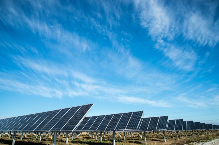 solar panel under blue sky